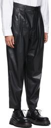 N.Hoolywood Black Synthetic Leather Pants