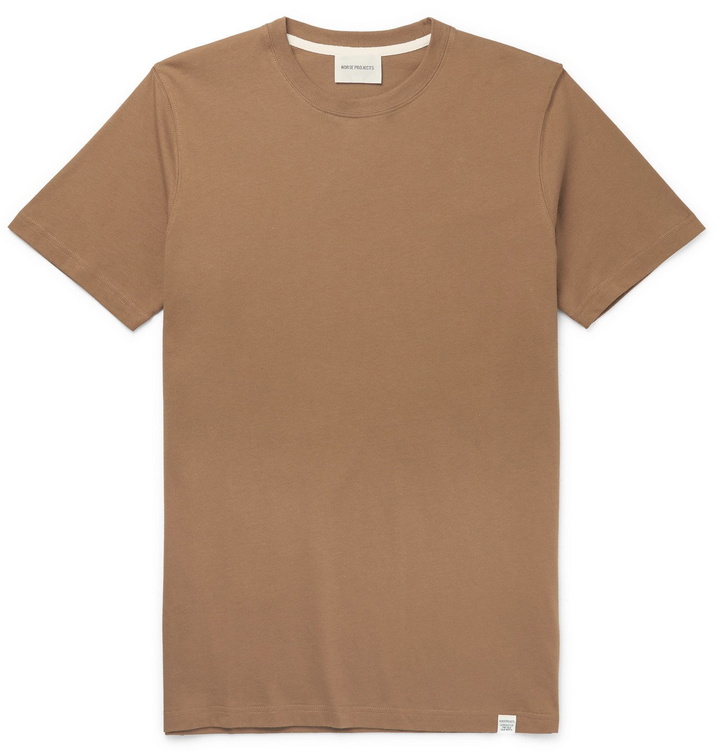 Photo: Norse Projects - Niels Mélange Cotton-Jersey T-Shirt - Brown