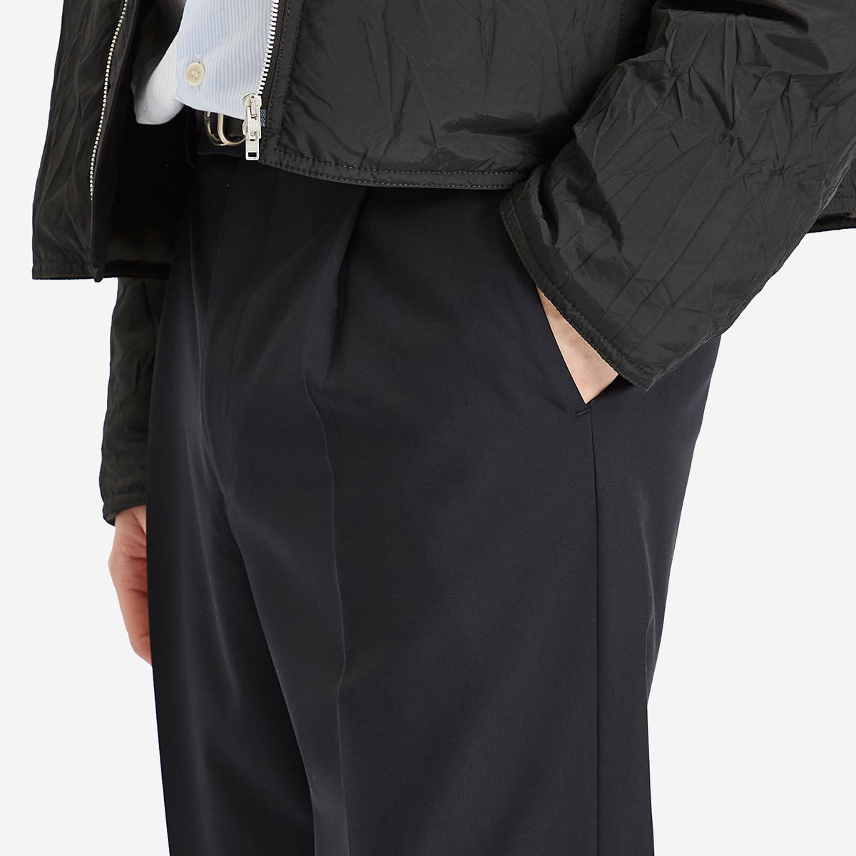 Auralee Men's Super Fine Tropical Wool Slacks in Top Dark