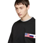 Gosha Rubchinskiy Black and Grey Double Sleeve Flag Sweatshirt
