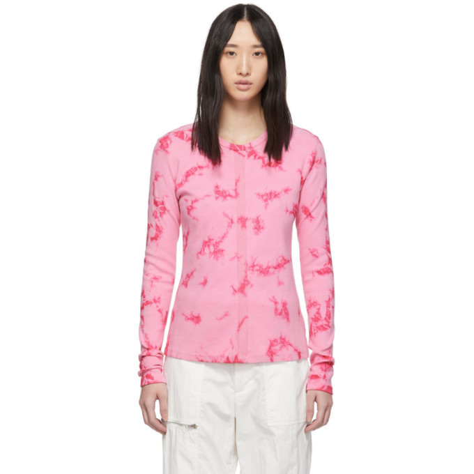 Proenza Schouler Pink PSWL Tie Dye Long Sleeve T Shirt Proenza