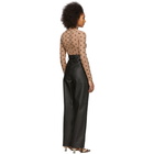 Fendi Black Leather High-Waisted Belted Trousers