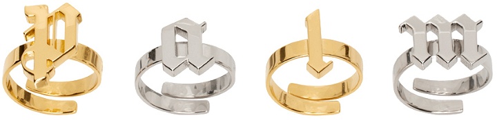 Photo: Palm Angels Gold & Silver Gothic 'Palm' Rings Set