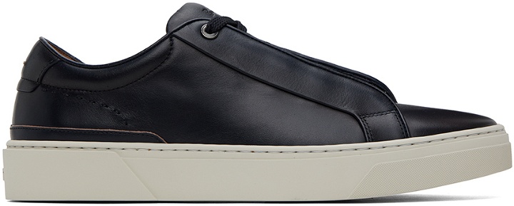 Photo: BOSS Navy Leather Sneakers