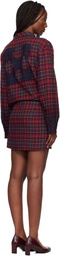 Off-White Red Check Flannel Arrow Minidress