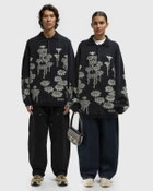 032c MELTING DAISIES KNIT LS POLO SHIRT Black Mens Polos/Pullovers/Shirts & Blouse