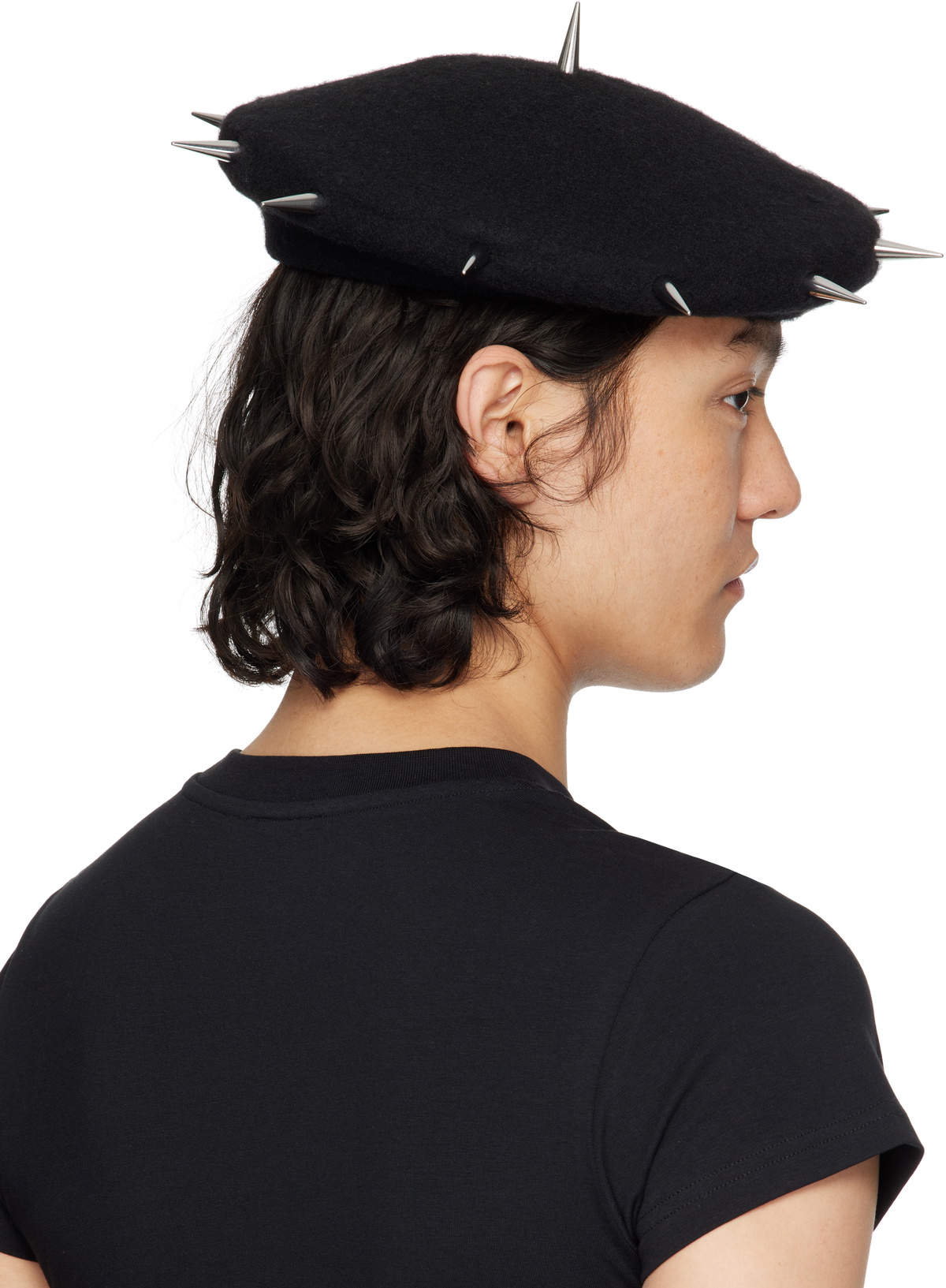 Charles Jeffrey LOVERBOY Black Spikey Beret Charles Jeffrey Loverboy