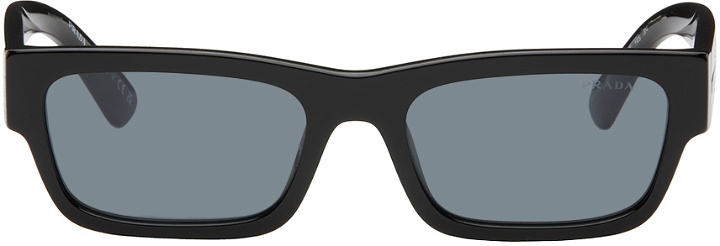 Photo: Prada Eyewear Black Iconic Metal Plaque Sunglasses