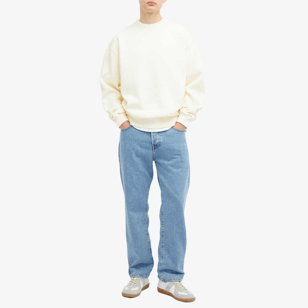 Róhe Men's Oversized Logo Crew Sweatshirt in Off White