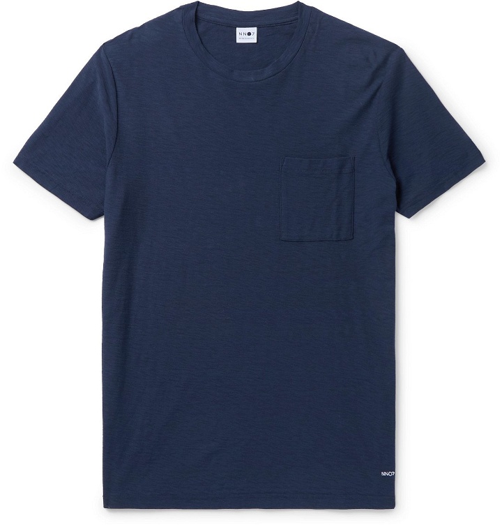 Photo: NN07 - Aspen Slub Cotton-Jersey T-Shirt - Blue