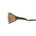 Le Specs x No Problemo Flux Sunglasses in Chrome Dark Green/Green Tint 