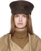 Ruslan Baginskiy Brown Logo-Embellished Baker Boy Cap