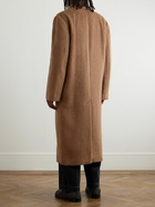 LOEWE - Oversized Double-Breasted Brushed Llama and Wool-Blend Coat - Brown