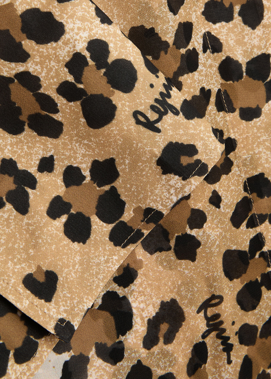 Rejina Pyo Saskia Leopard-print Chiffon Shirt Beige