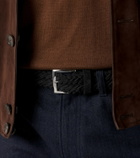 Kiton Braided suede belt