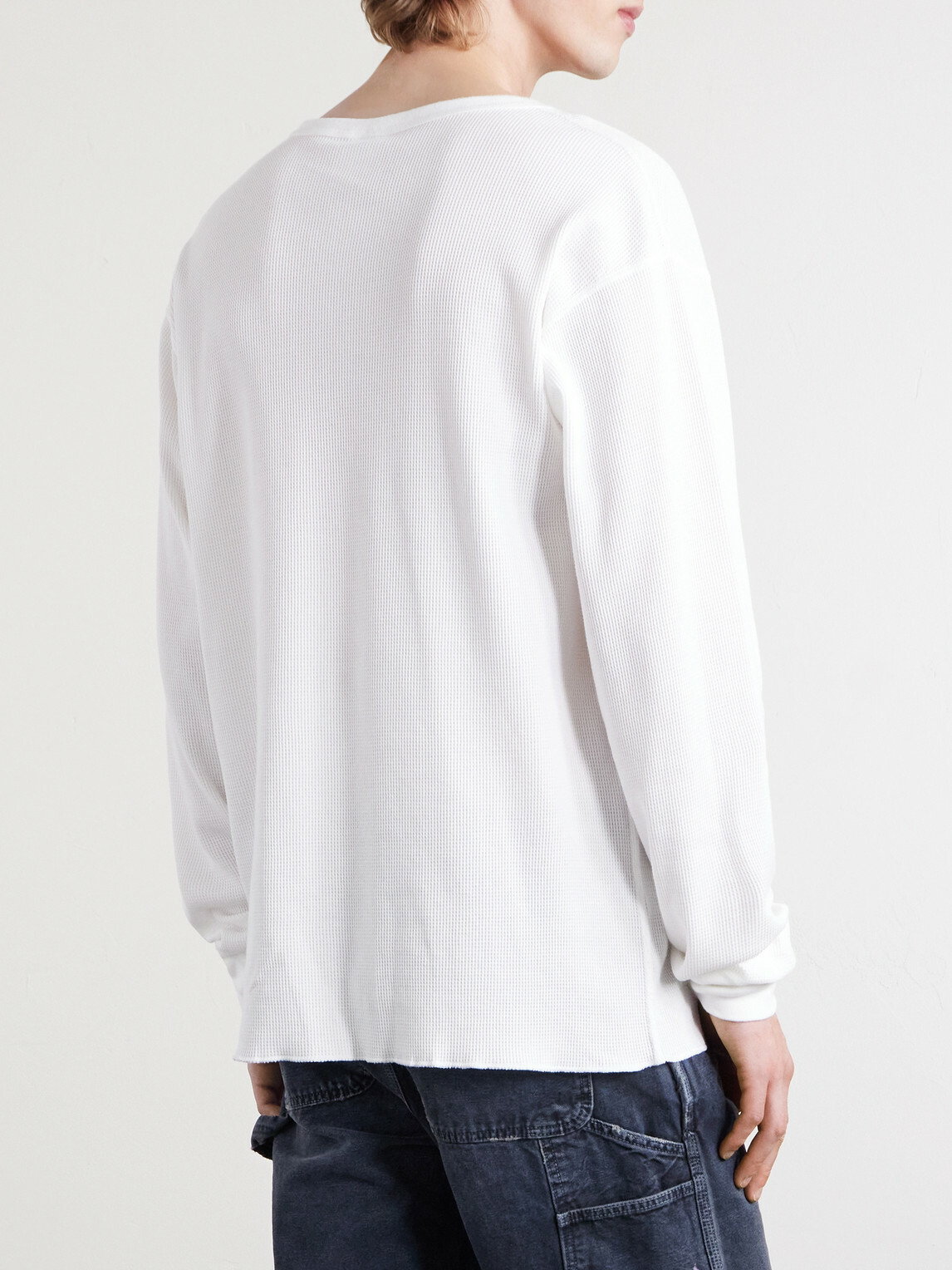 SAINT MXXXXXX - Thermal Logo-Embroidered Honeycomb-Knit Cotton T