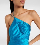 The Sei One-shoulder silk satin midi dress