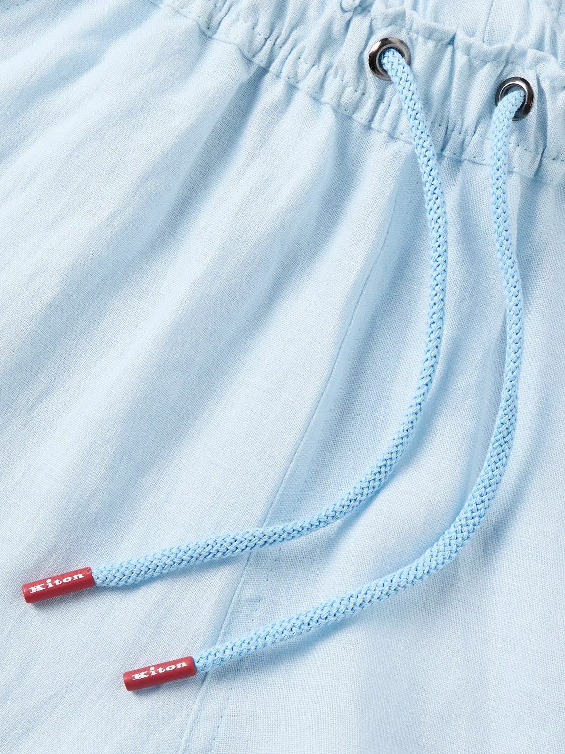 Kiton - Slim-Fit Linen Drawstring Shorts - Blue