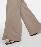 Toteme Mid-rise mélange wide-leg pants