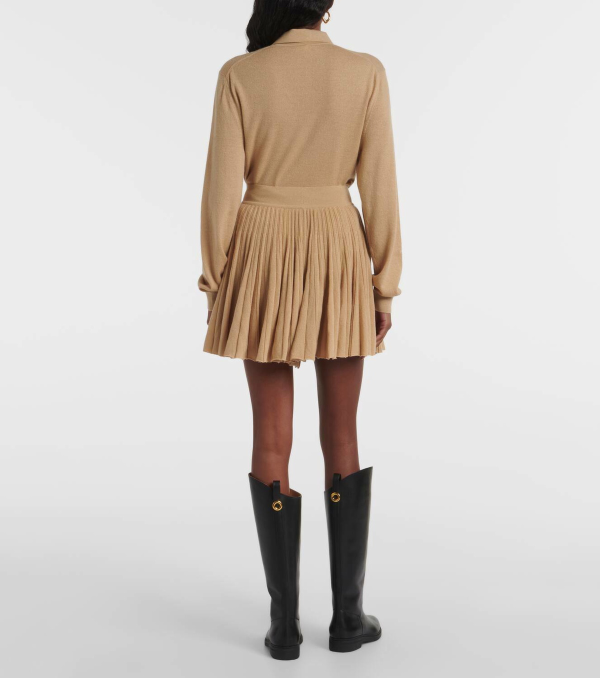 Loro Piana Luciole pleated cashmere-blend shorts