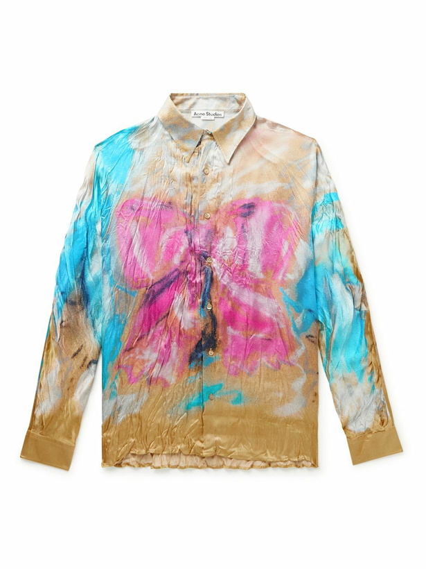 Photo: Acne Studios - Karen Kilimnick Printed Crinkled-Satin Shirt - Neutrals