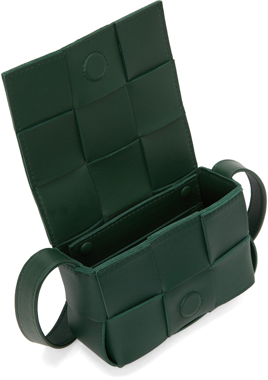 Bottega Veneta Green Intrecciato 'The Mini Cassette' Bag Bottega Veneta