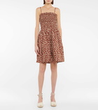 Tory Burch Printed smocked cotton minidress