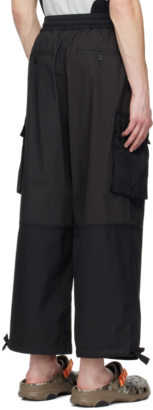 A PERSONAL NOTE 73 Black Paneled Cargo Pants