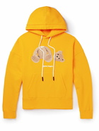 Palm Angels - Logo-Embroidered Cotton-Jersey Hoodie - Yellow