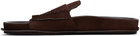 JACQUEMUS Brown Suede Loafer Sandals