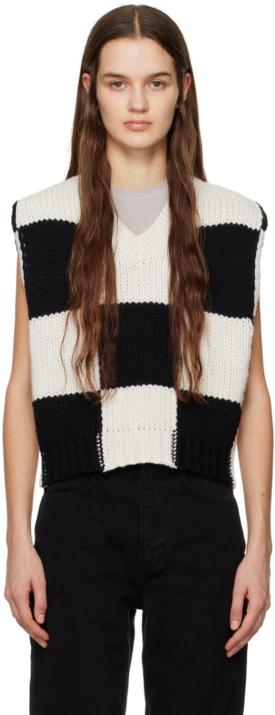 FRAME White & Black Checkered Vest