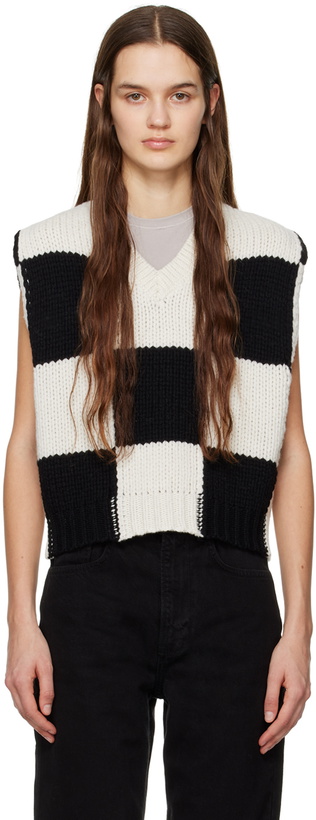 Photo: FRAME White & Black Checkered Vest