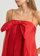 Bernadette Estee Bow-embellished Taffeta Mini Dress Red