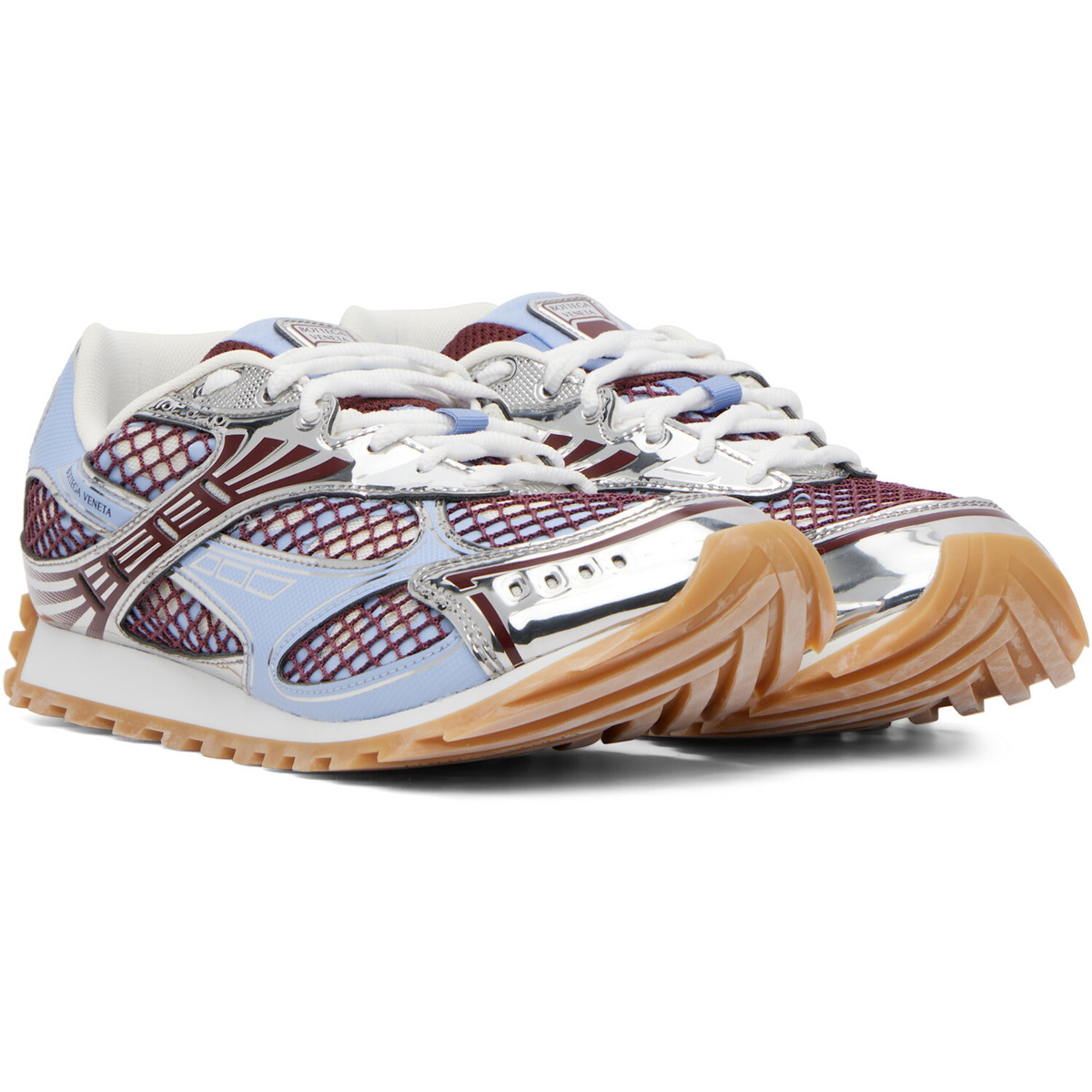 Bottega Veneta Blue & Burgundy Orbit Sneakers