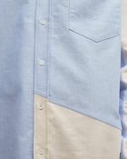 Jw Anderson Classic Fit Patchwork Shirt Blue - Mens - Longsleeves
