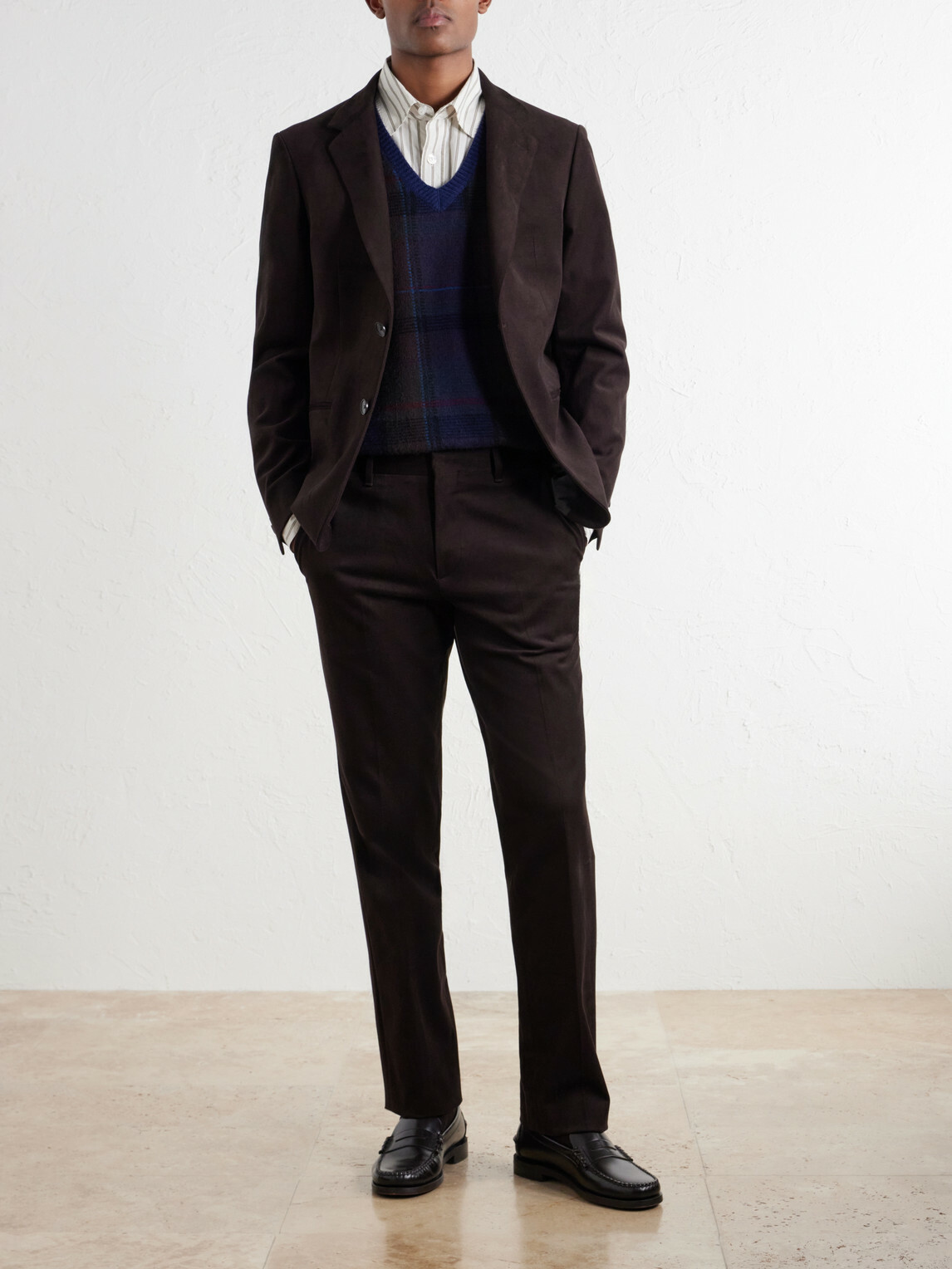 Mr P. - Straight-Leg Brushed Cotton-Blend Twill Suit Trousers - Brown