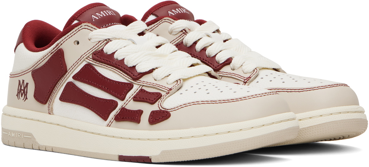 Chunky Skel leather low-top sneakers in beige - Amiri
