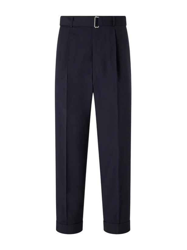 Photo: Officine Générale - Hugo Straight-Leg Pleated Virgin Wool Trousers - Blue