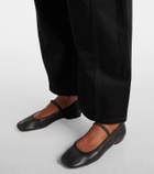 Lemaire Square Flat leather Mary Jane flats