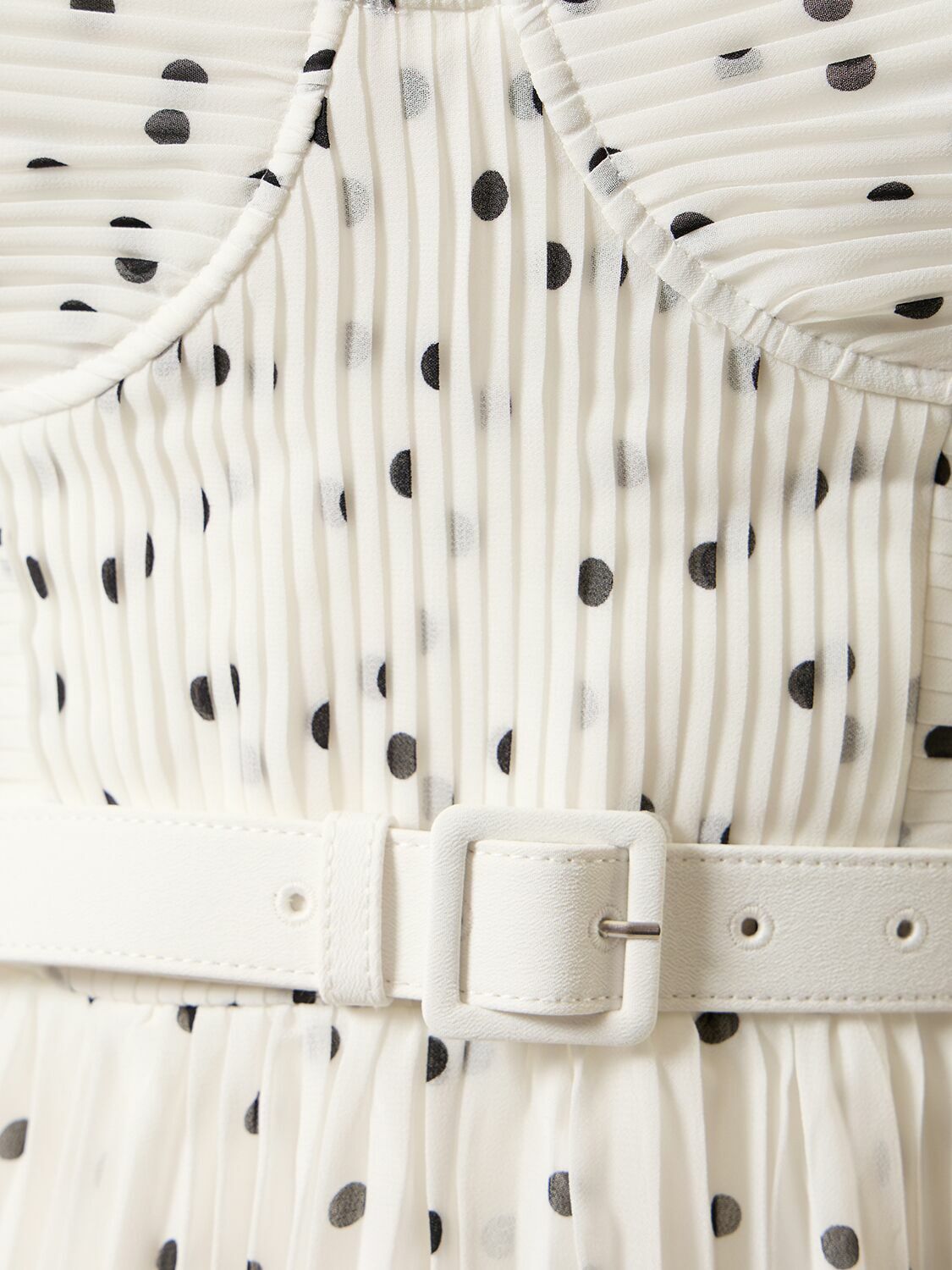 white christmas dresses Self-Portrait - Cream Polka Dot Taffeta Midi Dress main image 0