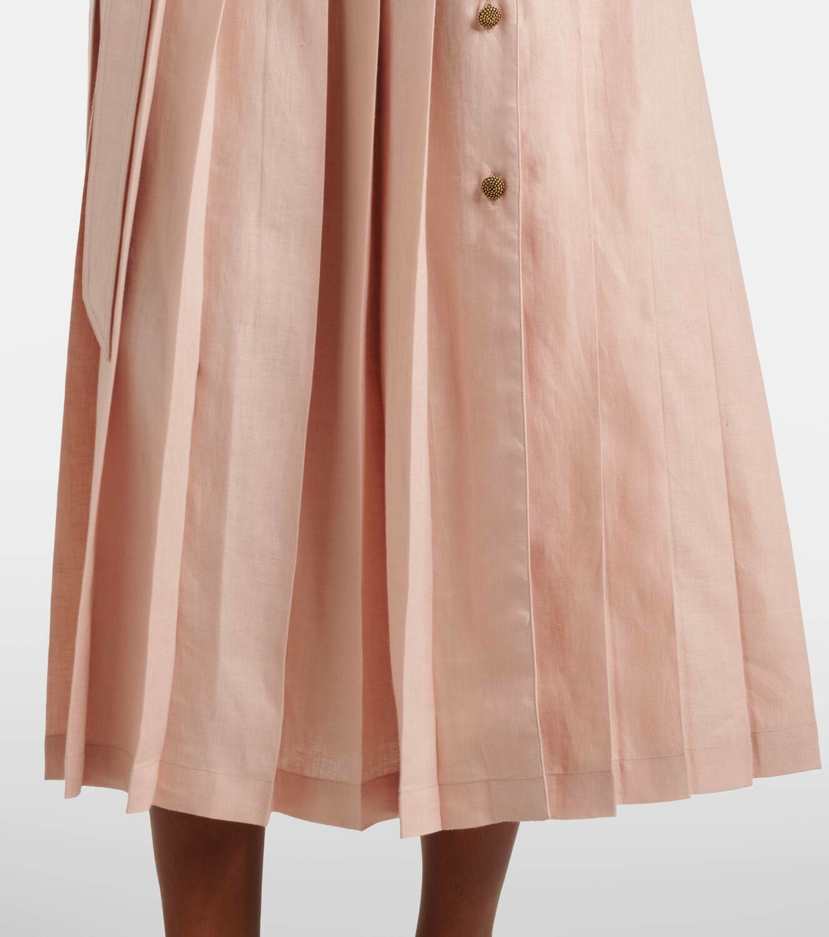 Loro Piana Bryce pleated linen midi dress Loro Piana Loro Piana Bryce pleated linen midi dress Loro Piana