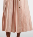 Loro Piana Bryce pleated linen midi dress
