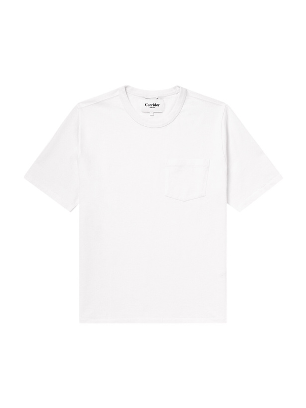 Photo: Corridor - Garment-Dyed Cotton-Jersey T-Shirt - White