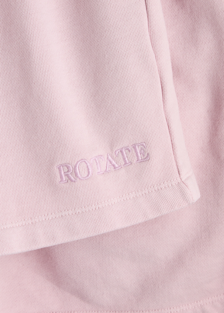 Rotate Sunday Logo-embroidered Cotton Shorts Pink