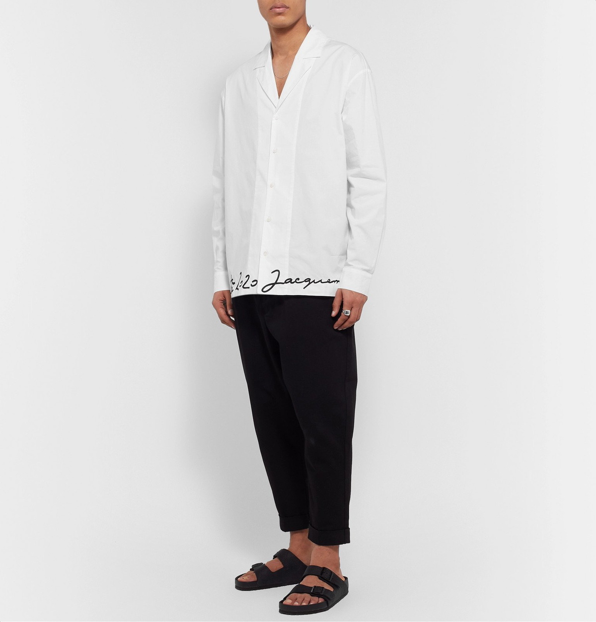 Jacquemus Coup De Soleil Camp Collar Embroidered Cotton Shirt