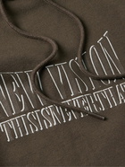 thisisneverthat - Logo-Print Cotton-Blend Jersey Hoodie - Brown