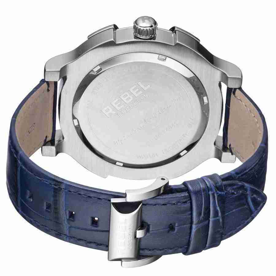 Rebel Brooklyn Bridge Blue Dial Blue Leather Mens Watch RB102-4041