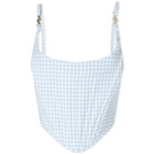 Versace Women's Medusa Head Bralette in Pale Blue/White