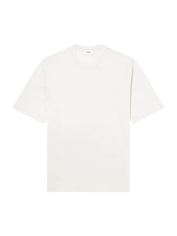 Photo: Lardini - Cotton and Silk-Blend Jersey T-Shirt - Neutrals
