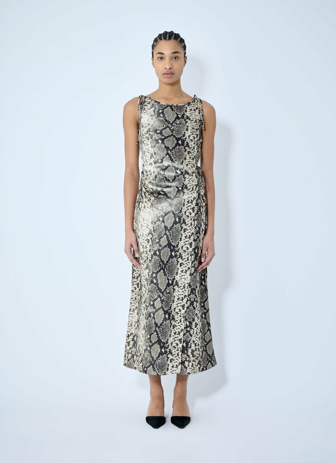 Acne Studios Satin Python Print Midi Dress